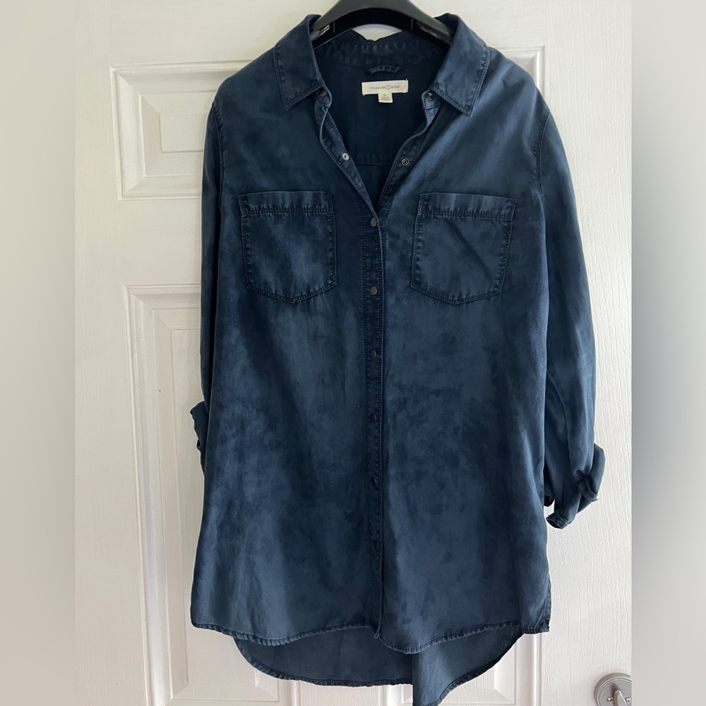 Treasure Bond long tunica / shirt, size M, navy